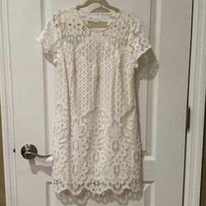 Abercrombie and Fitch White Lace Mini Dress XXSP